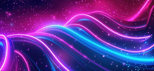 Deurstickers Abstract blue and purple swirl wave background © Suwanlee