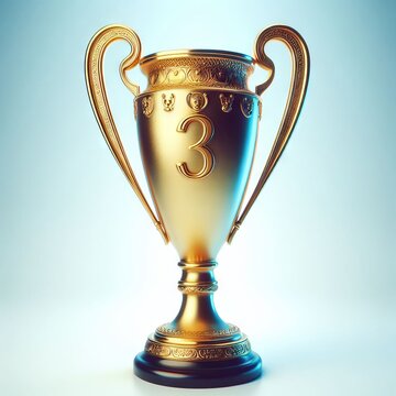gold trophy cup on white background