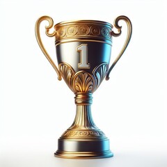 Fototapeta na wymiar gold trophy cup on white background