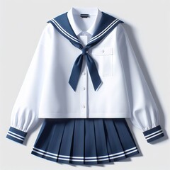 school uniform on white background