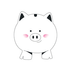 Funny Piggy Bank Portrait - 752392387