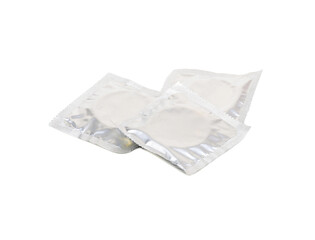 Three condoms in a package isolate