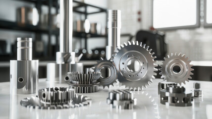 Precision engineering captured through an assortment of metallic gears.
