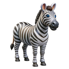 Fototapeta na wymiar 3d zebra isolated on transparent background