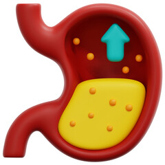 gastric reflux 3d render icon illustration