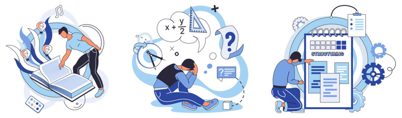 Project management vector illustration. Intelligent analysis guides decision-making in world project management Strategic development ensures alignment projects with business goals