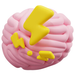 brain 3d render icon illustration