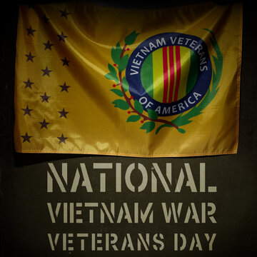 Veterans Day. America. Vietnam war veterans flag. USA holiday. 3d illustration.