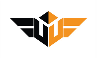 UU initial letter falcon icon gaming logo design vector template. batman logo, sports logo, monogram, polygon, war game, symbol, playing logo, abstract, fighting, typography, icon, minimal, wings logo