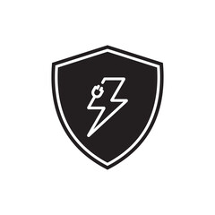 Electric Vector Icon Isolated In shield On Transparent Background. Logo Icon Symbol Vecto Design Template.