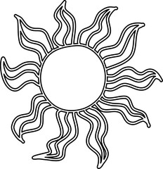 Drawing of sun. Design element