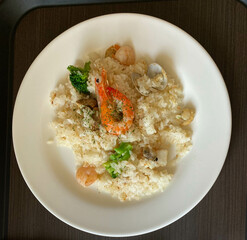 Delicious Fried Rice with Prawn, Oyster & Vegetable