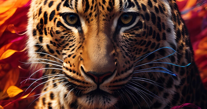 Elegant realistic cinematic wild leopard wallpaper