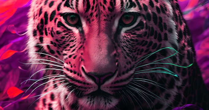 Elegant realistic cinematic wild leopard wallpaper