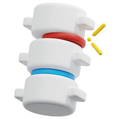 herniated disc 3d render icon illustration