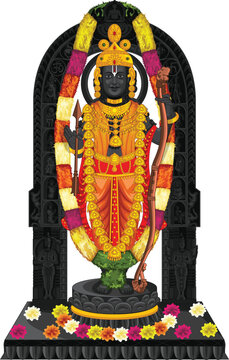 Statue of Ram Lalla, Lord Shri Rama at Ayodhya India