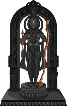 Statue of Ram Lalla, Lord Shri Rama at Ayodhya India