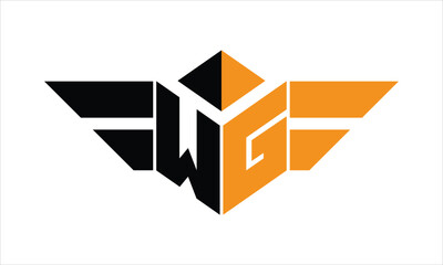 WG initial letter falcon icon gaming logo design vector template. batman logo, sports logo, monogram, polygon, war game, symbol, playing logo, abstract, fighting, typography, icon, minimal, wings logo