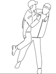 man holding woman in his arms