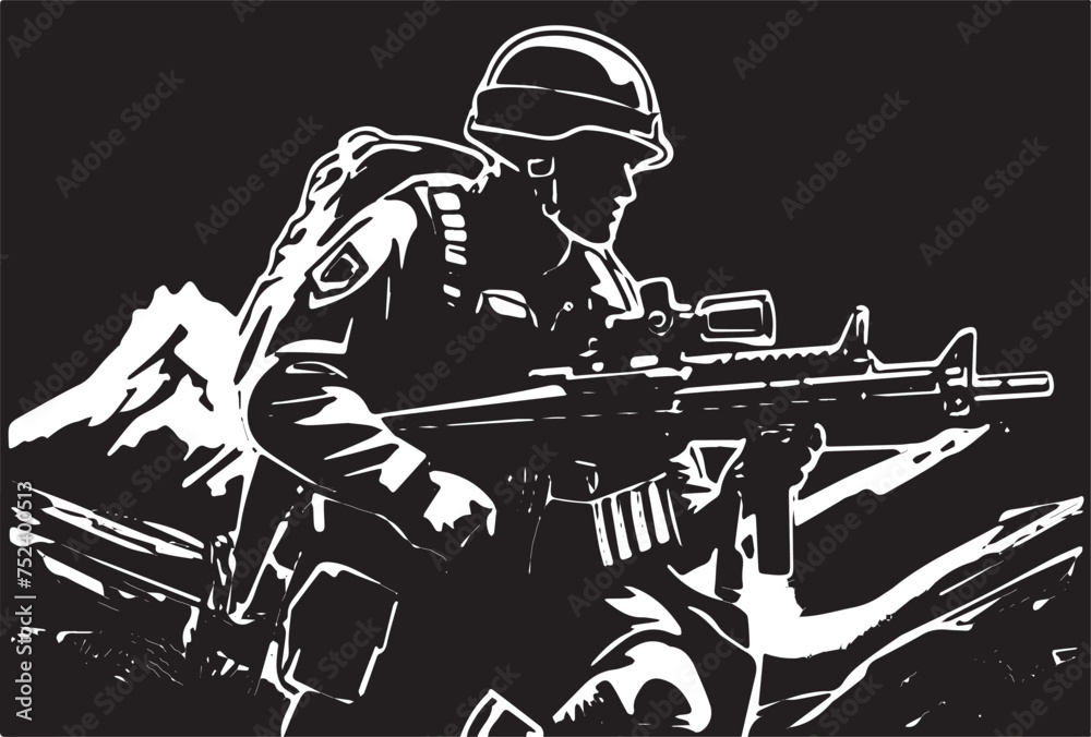 Sticker Military vector , Army background, soldiers grunge