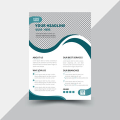 Corporate business flyer template design set with  dynamic line shapes. Layout in A4 size. Template Layout for Flyer. Vector Background.
