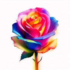 Rainbow Rose with Splashes