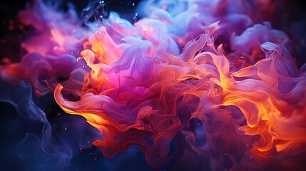 Electric blue and neon pink liquids collide in a burst of energy, forming intricate abstract patterns that fill the air. HD camera captures the intense collision with precision - obrazy, fototapety, plakaty