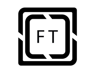 FT logo design template vector. FT Business abstract connection vector logo. FT icon circle logotype
