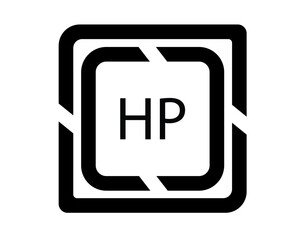 HP logo design template vector. HP Business abstract connection vector logo. HP icon circle logotype
