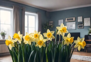daffodils in the window
