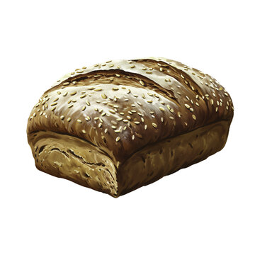a wall made of baa loaf of bread with seeds on itmboo