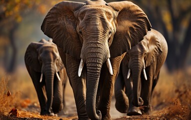 Fototapeta na wymiar Elephants in the Chobe National Park, Botswana, Africa
