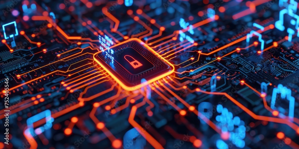 Poster Depicts guidelines and protocols for ensuring cybersecurity