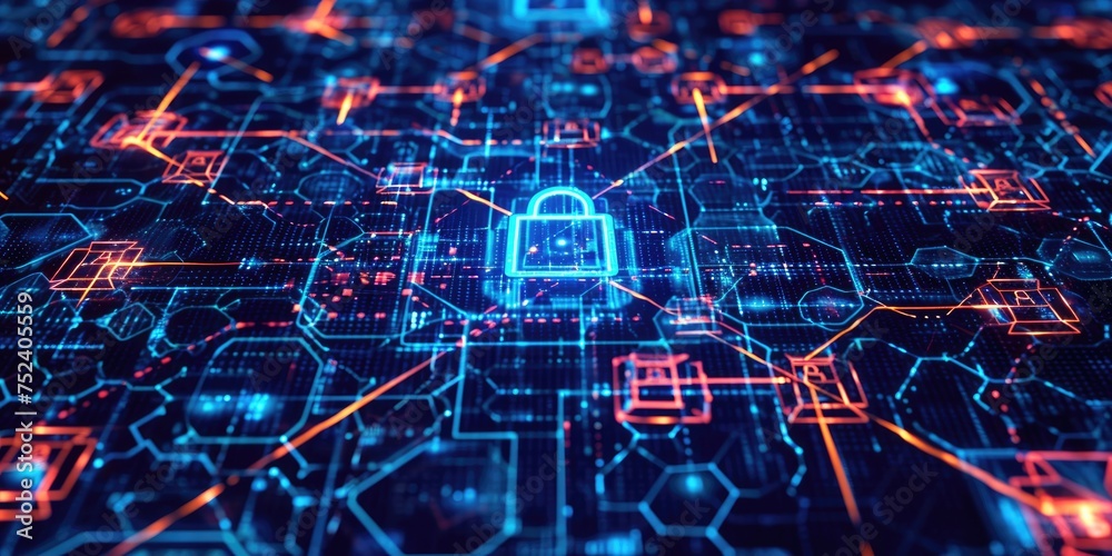 Poster Depicts guidelines and protocols for ensuring cybersecurity