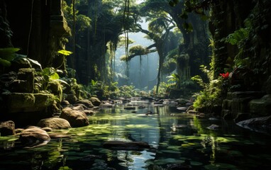 Tropical rainforest in Bali, Indonesia