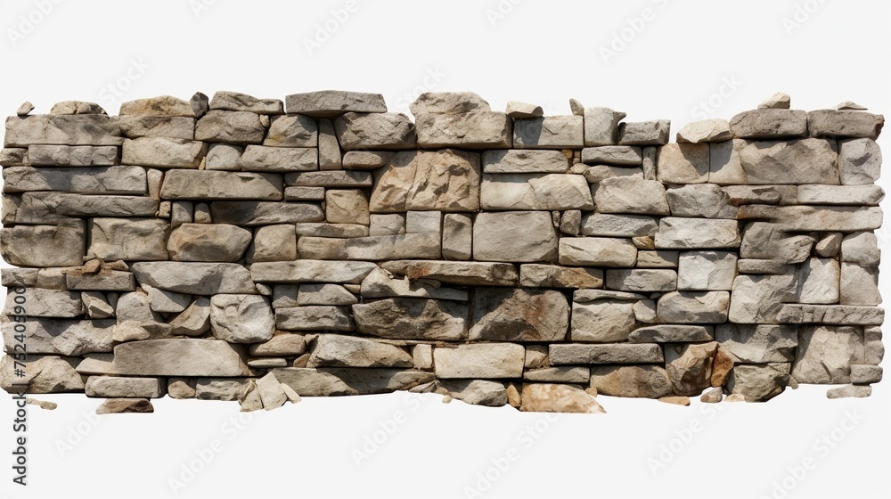 Wall mural Stone wall texture background - grey stone siding with different sized stones