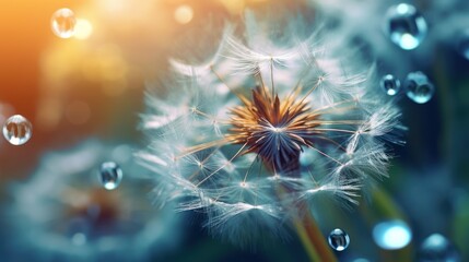 Obraz premium Abstract macro photo Artistic flower with water drops background