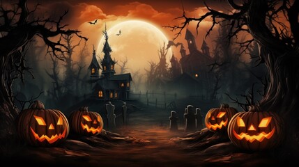 Enigmatic Halloween Background Offering Sizable Copy Space