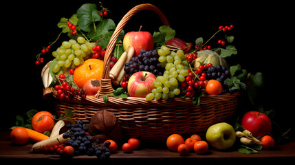 basket of fruits and berries
