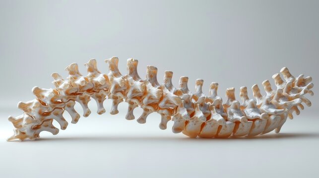 An illustration of a spine in a medical field against a white background.