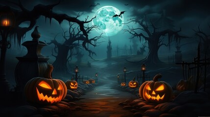 Macabre Halloween Background with Plenty of Copy Space