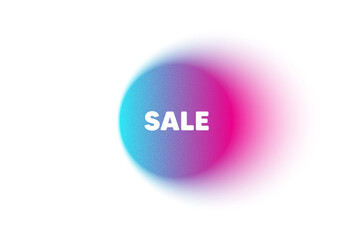 Color neon gradient circle banner. Sale promotion tag. Special offer price sign. Advertising Discounts symbol. Sale blur message. Grain noise texture color gradation. Vector