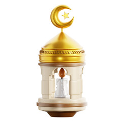 3D Ramadan Lantern Isolated Icon Illustration Render