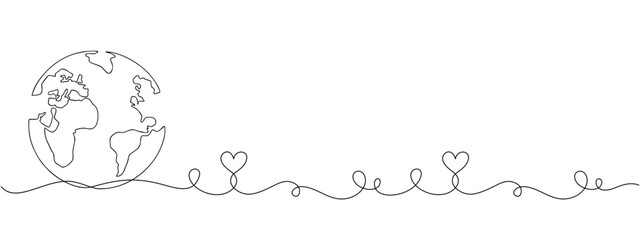 Vector Earth Style Design Line Art for Earth Day EPS format, white colored lines 2