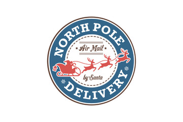 North pole delivery, Vintage Christmas Sign T shirt design