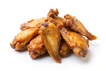 fried chicken wings isolated on white background