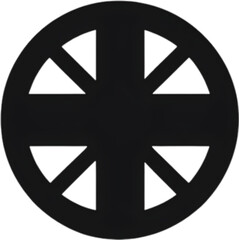 Black Christian cross icon design in a minimalist style. 