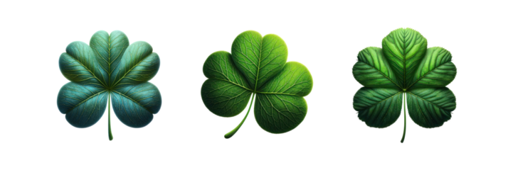 Set of leaf for St. Patrick's Day, illustration, isolated over on transparent white background