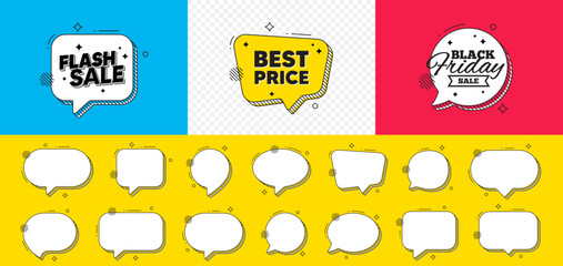 Fototapeta na wymiar Black friday chat speech bubble. Best Price tag. Special offer Sale sign. Advertising Discounts symbol. Best price chat message. Flash sale speech bubble banner. Offer text balloon. Vector
