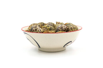 Roasted Sweet shellfish isolated on white background. Fresh seafood.